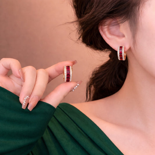 Rani Luxe Diamond Hoops Earrings