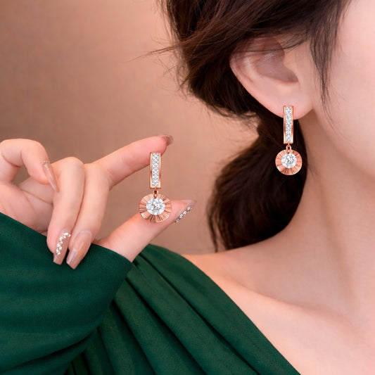 Aura Ray Diamond Drops Earrings