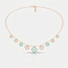 Aqua Lattice Charm Necklace