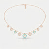 Aqua Lattice Charm Necklace