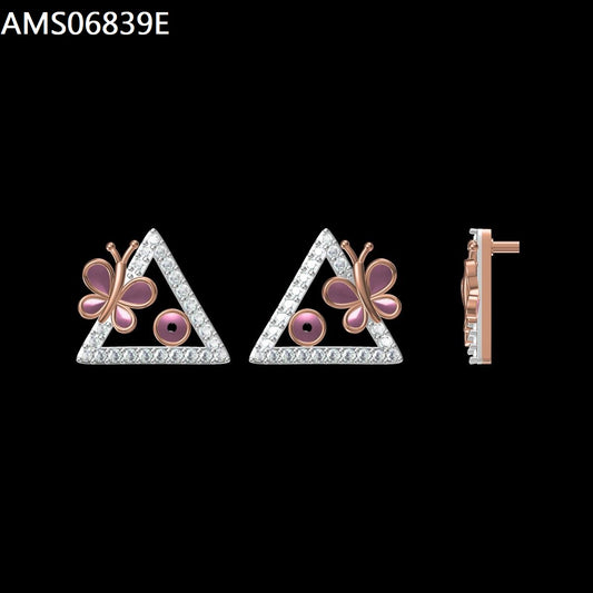 Trinity Bloom Diamond Stud Earrings