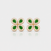 Emerald clover whisper earrings