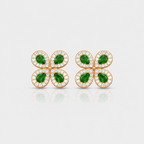 Emerald clover whisper earrings