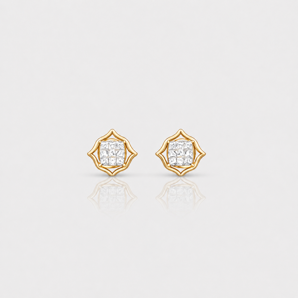 Rosé Prism Diamond Charm Earring