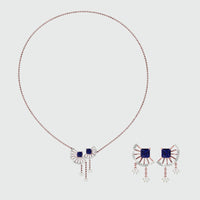 Midnight Orbit Sapphire Necklace and Earring Set