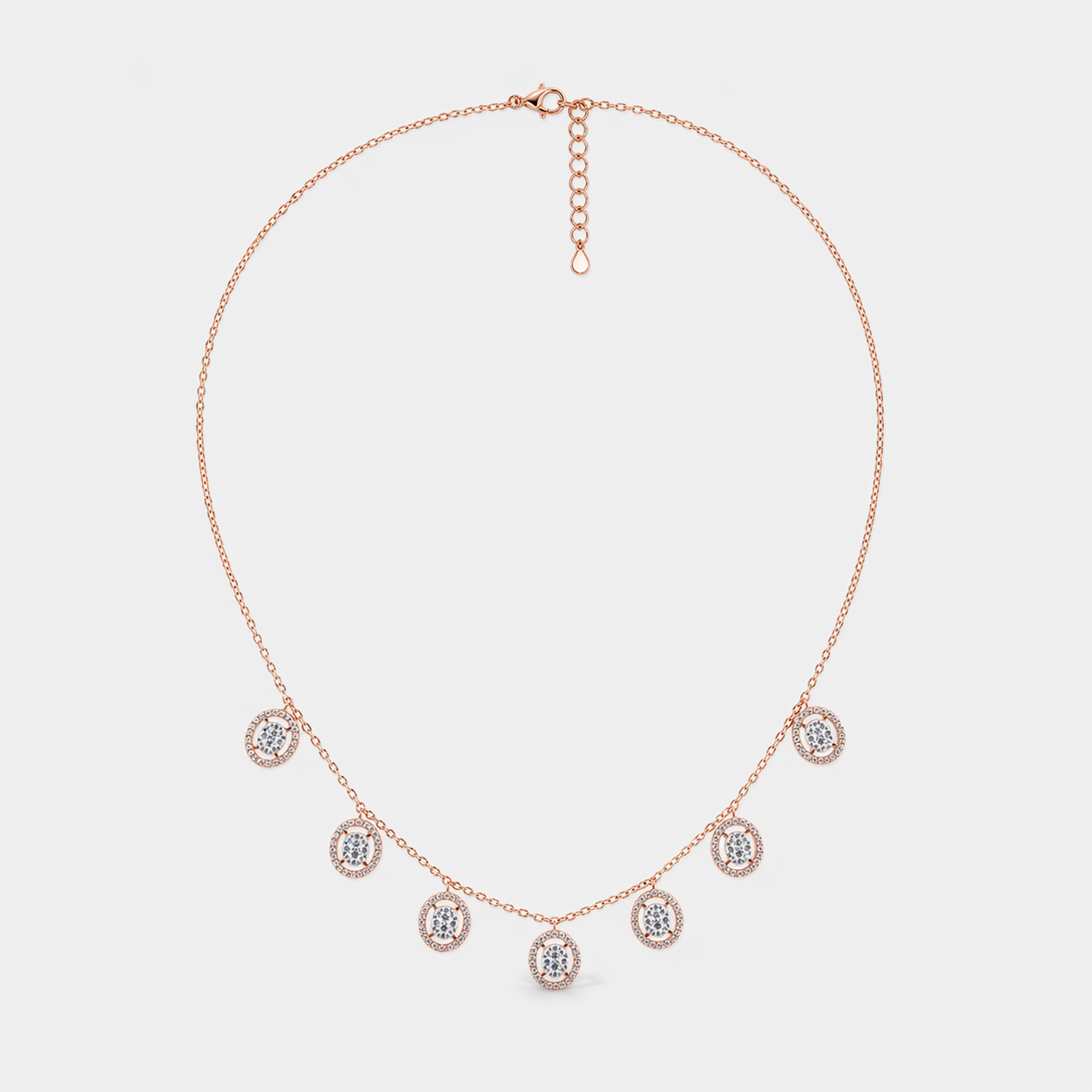 The Diamond Halo Necklace & Earrings Set