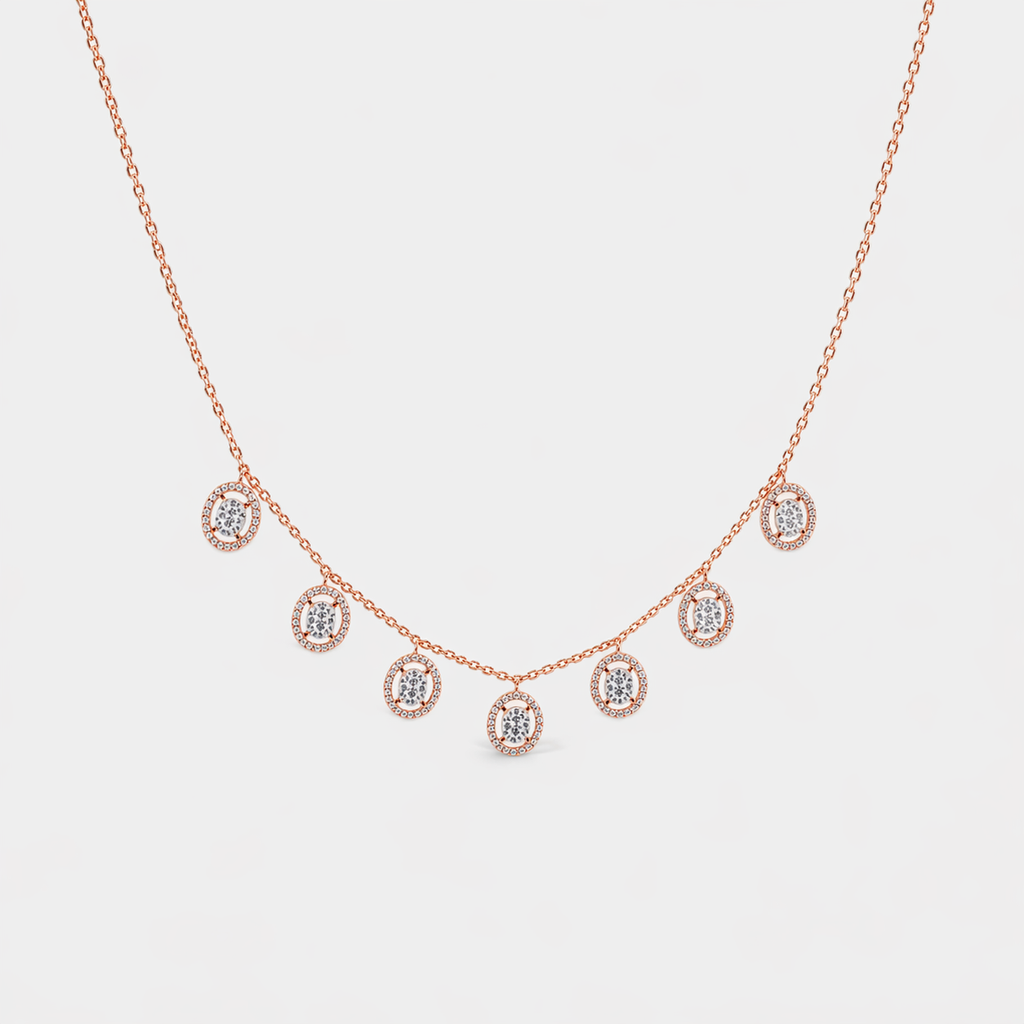 The Diamond Halo Necklace & Earrings Set