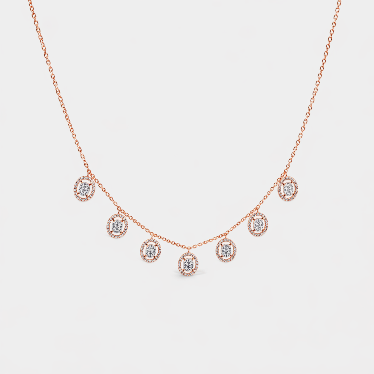 The Diamond Halo Necklace & Earrings Set