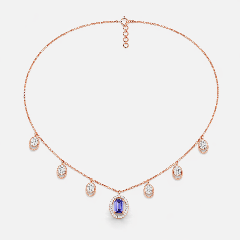 Azure Cascade Diamond Necklace Set
