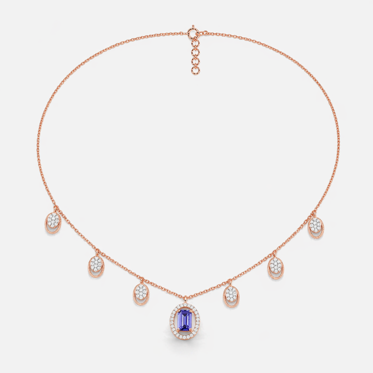 Azure Cascade Diamond Necklace Set
