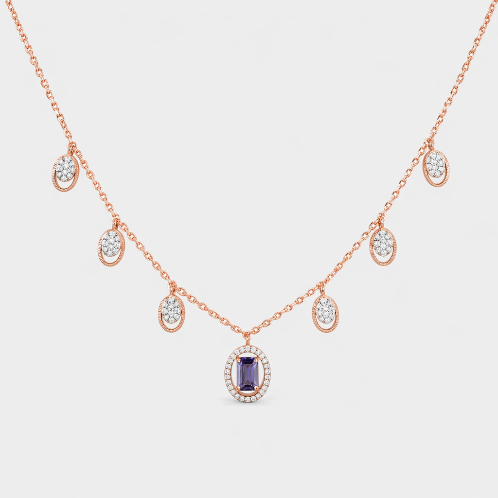 Azure Cascade Diamond Necklace Set