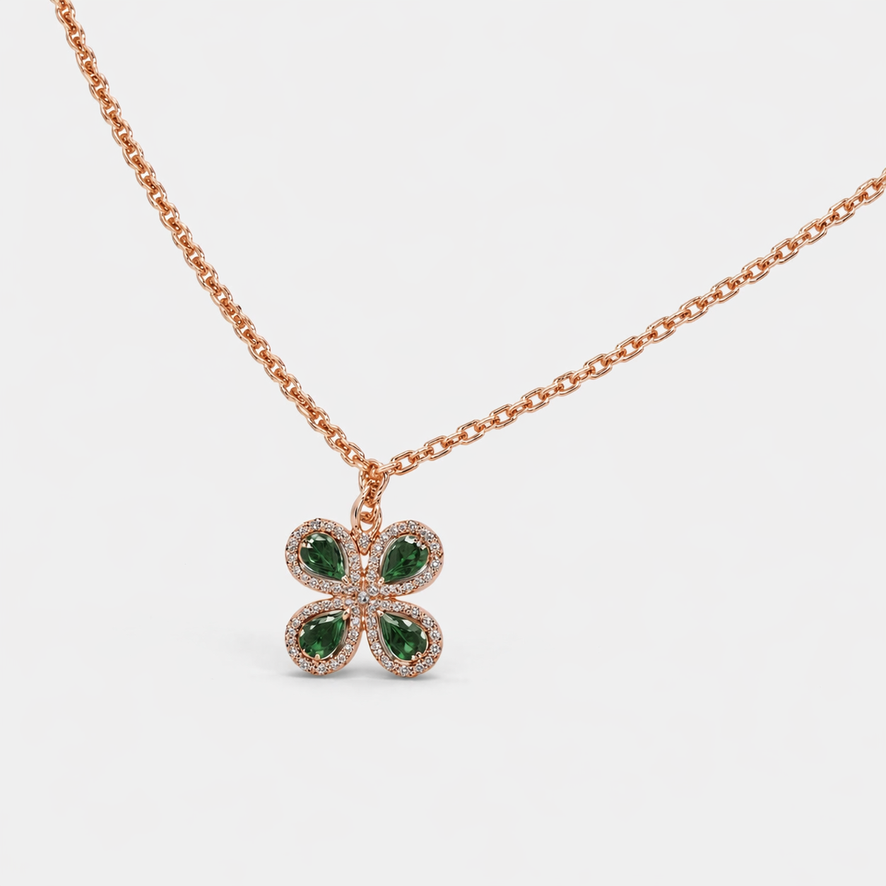 EMERALD CLOVER WHISPER PENDANT