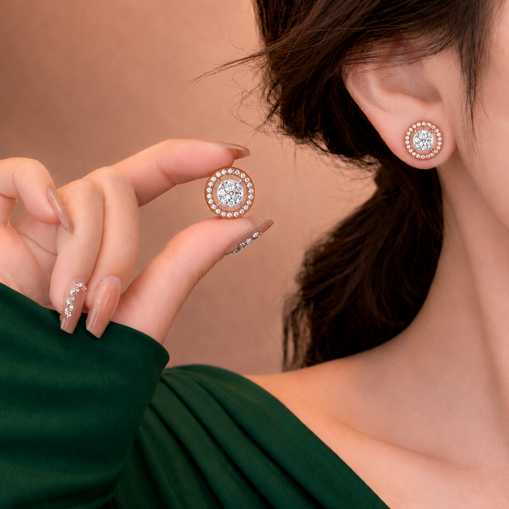 The Diamond Halo Necklace & Earrings Set