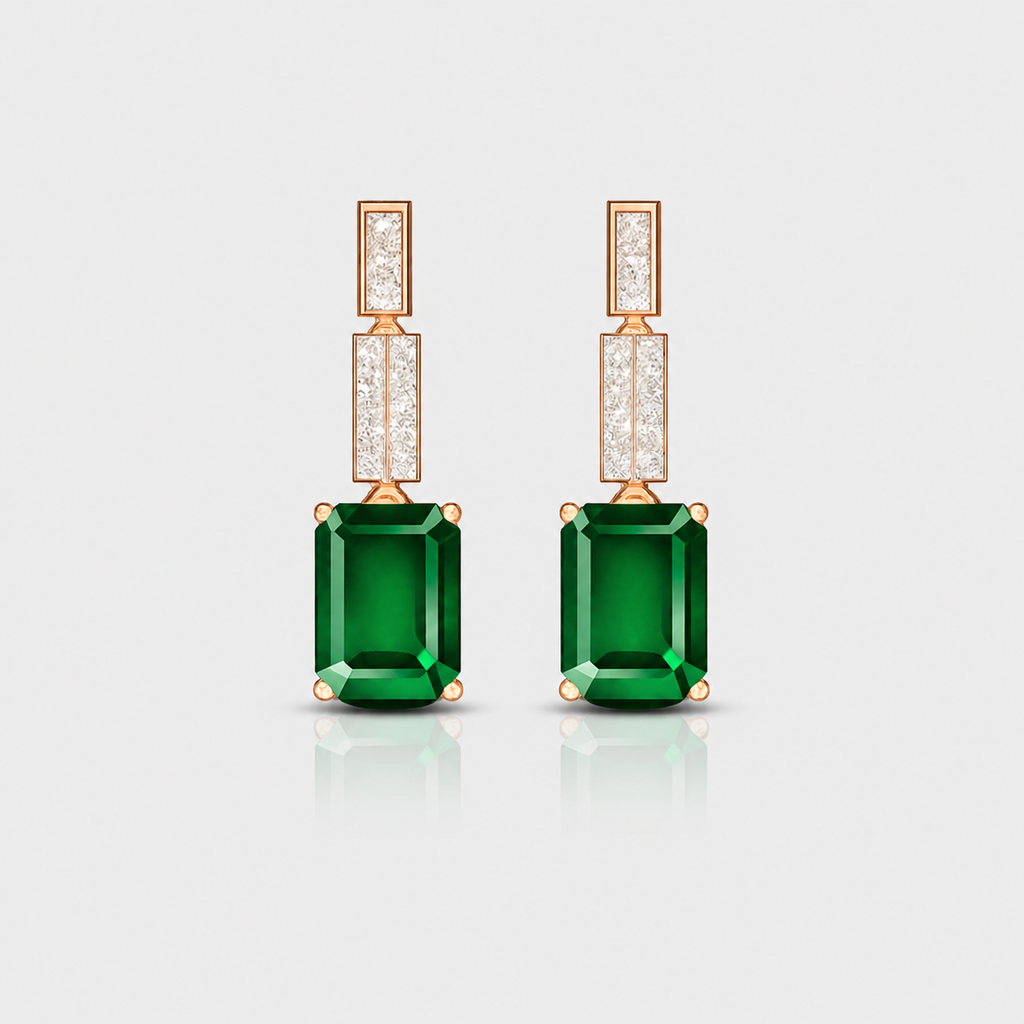 Emerald Melody Dimond Earring