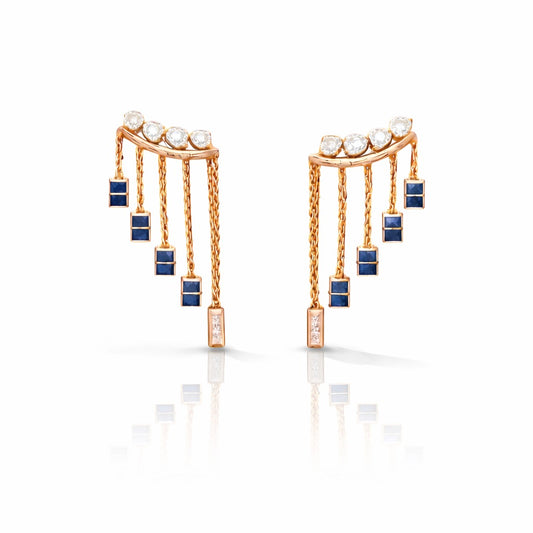Stellar Cascade Diamond Drop Earrings