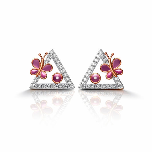 Trinity Bloom Diamond Stud Earrings