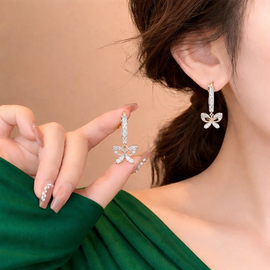 Noor Flutter Diamond Drops Earrings