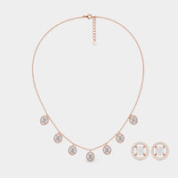 The Diamond Halo Necklace & Earrings Set