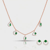 Colorblock Charm  Necklace and Earring Set