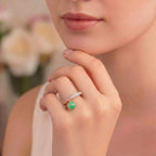 Emerald Charm Clover Ring