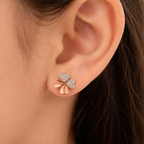 Lucky Clover Heart Diamond Studs