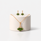 Emerald Cascade Fan Pendant
