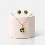 Emerald Leaf Halo Pendant