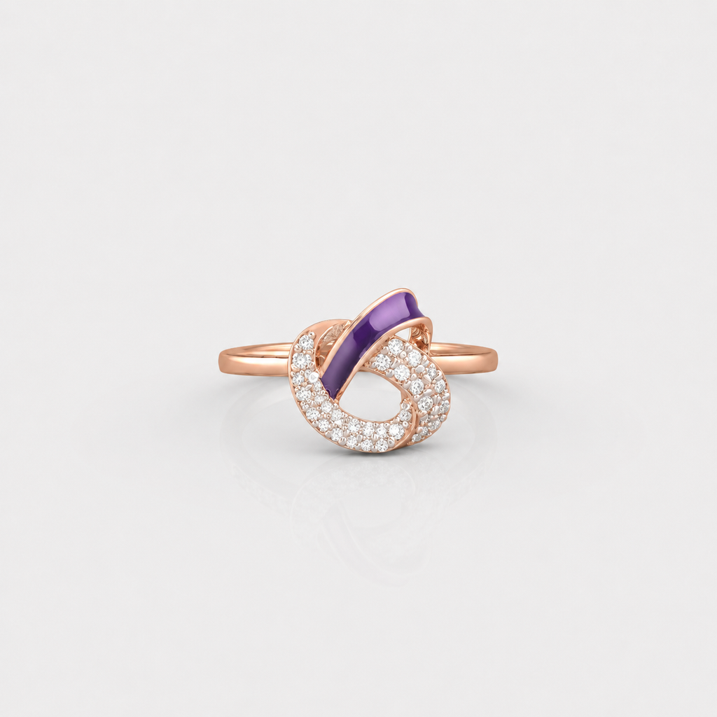 Violet Infinity Twist Ring