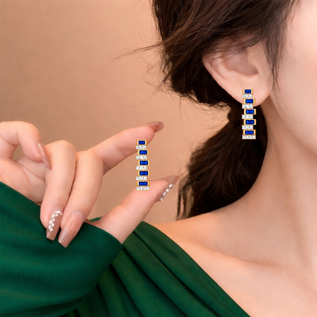 Color Block Cascade Earrings