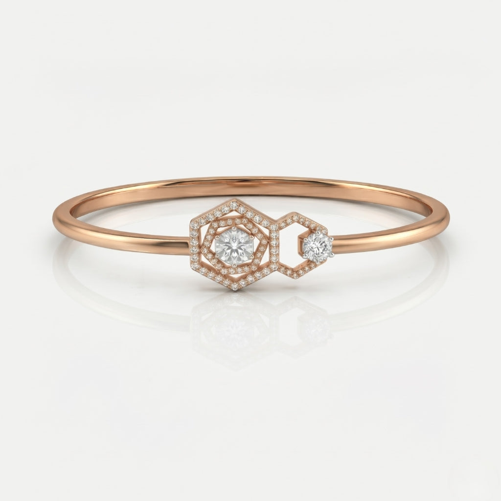 Linked Hexa Geo Diamond Cuff