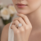 Luxe Square Halo Diamond Ring