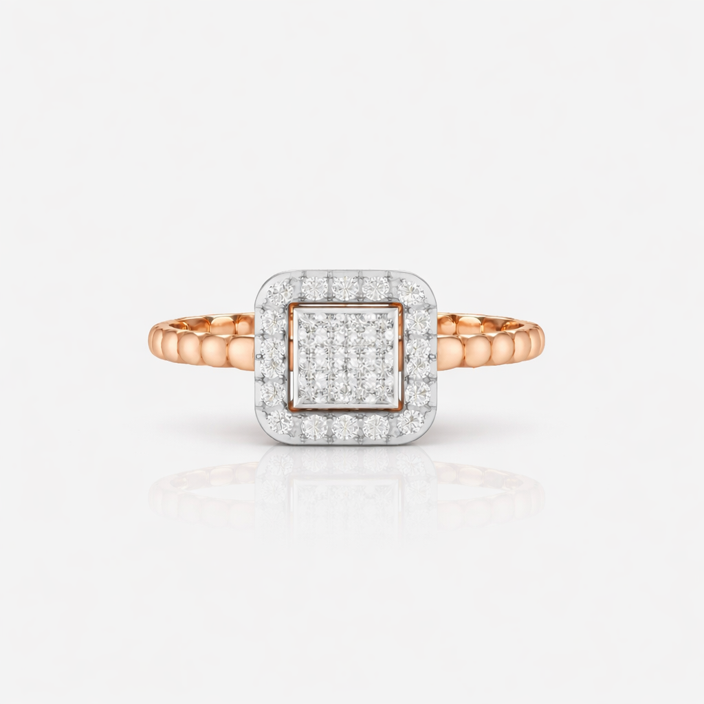 Luxe Square Halo Diamond Ring