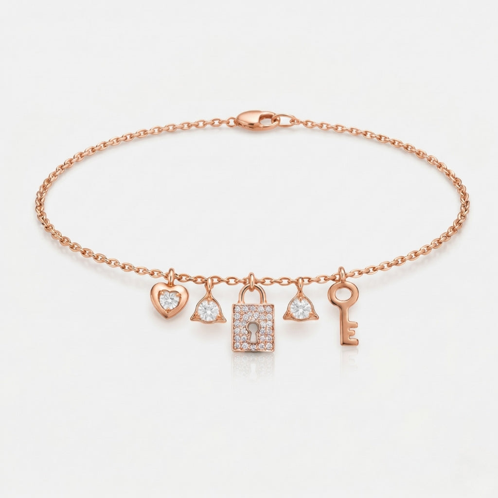 Amour Lock Charm Bracelet