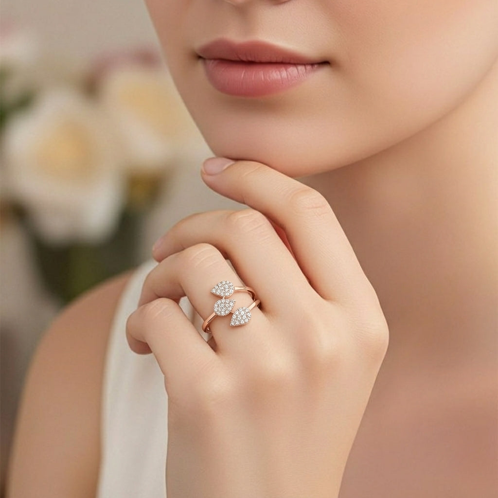Trinity Teardrop Diamond Ring