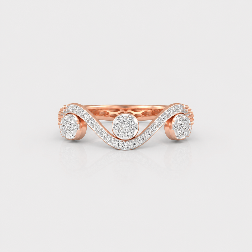 Wavecrest Trio Diamond Ring
