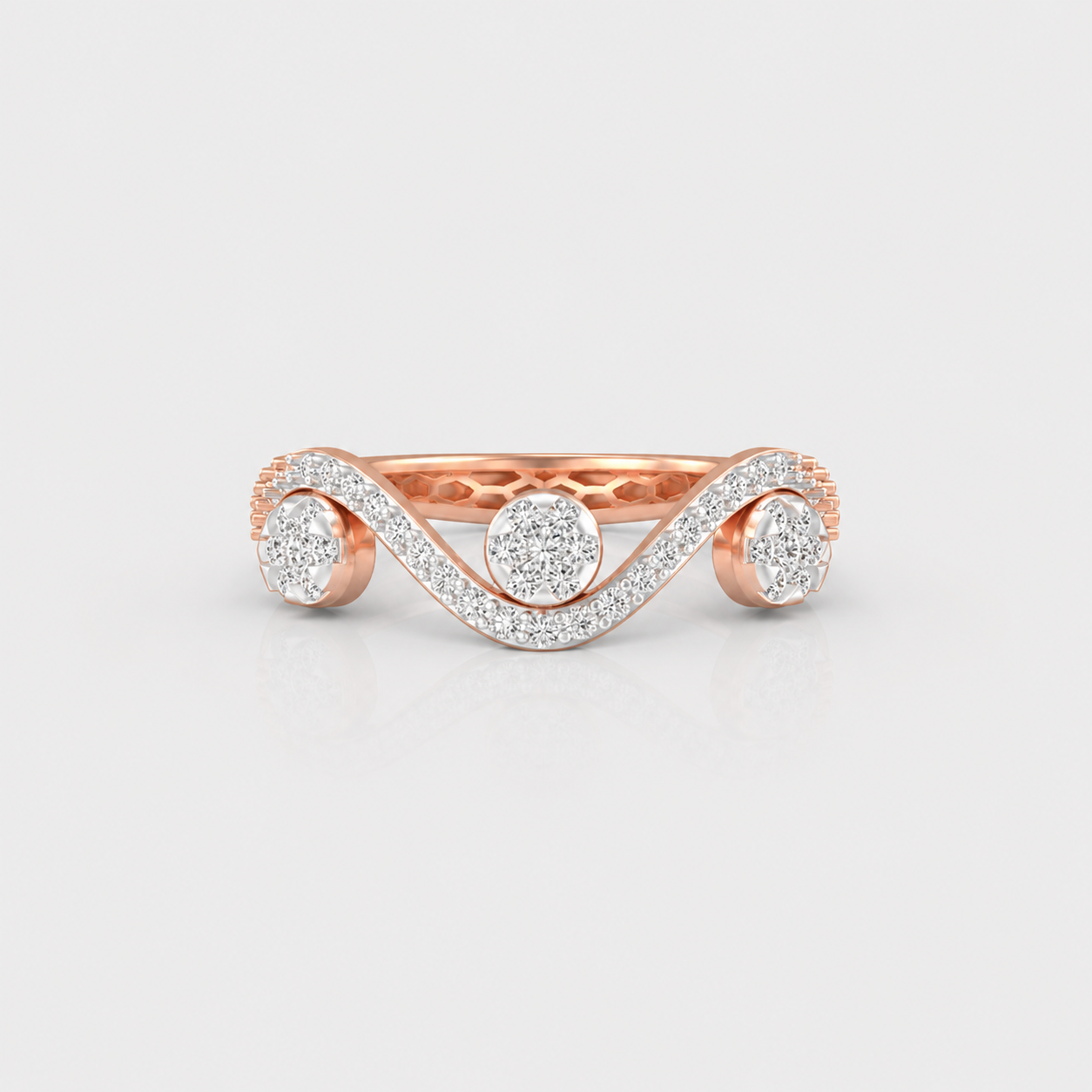 Wavecrest Trio Diamond Ring