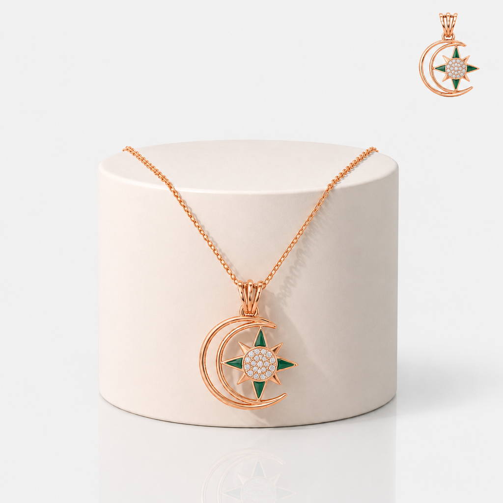 Celeste Crescent Star Pendant