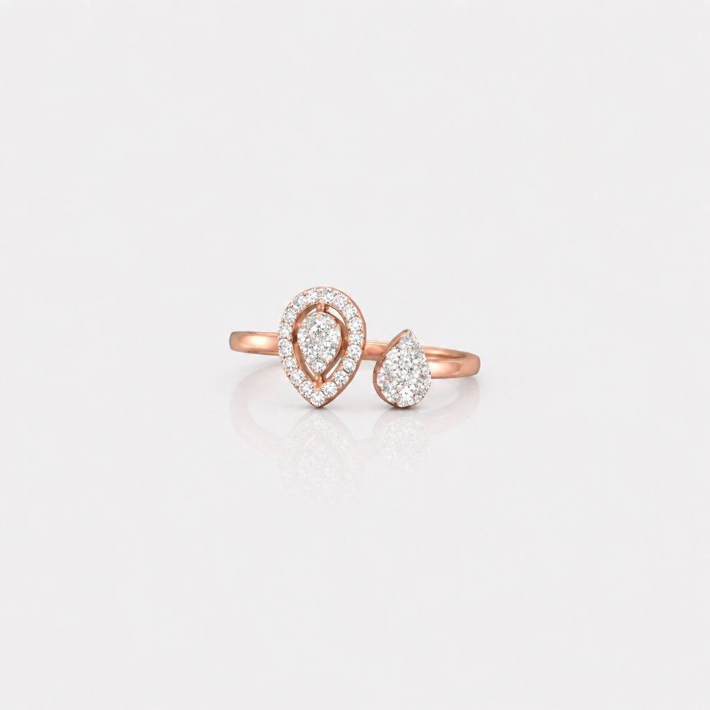Twin Teardrop Harmony Ring