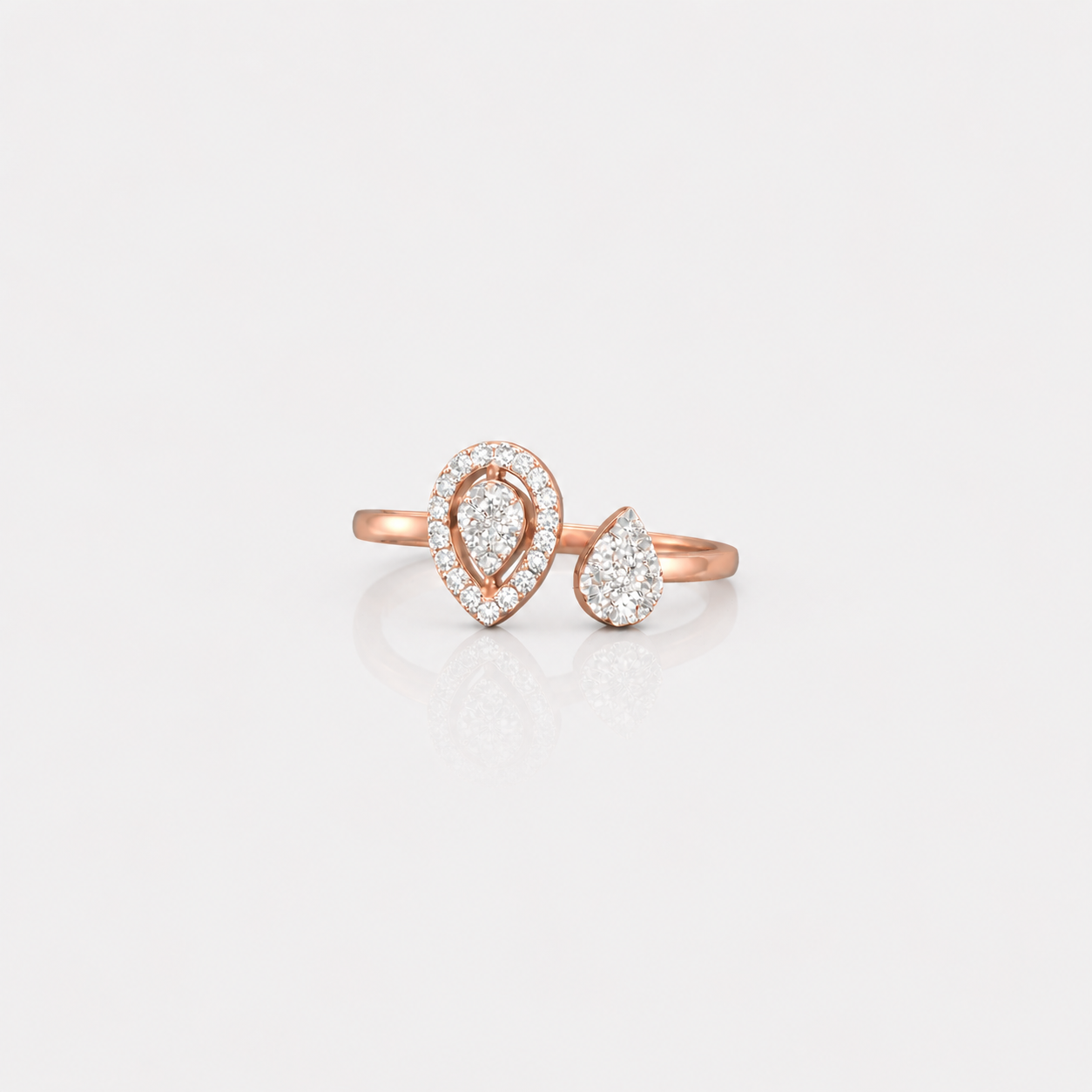 Twin Teardrop Harmony Ring