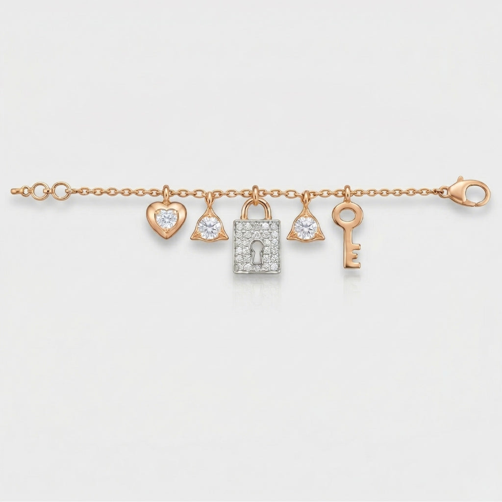 Amour Lock Charm Bracelet