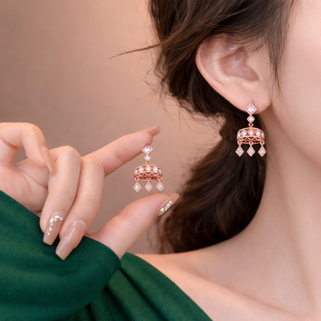 Rhombus Raga Diamond Drop Earrings
