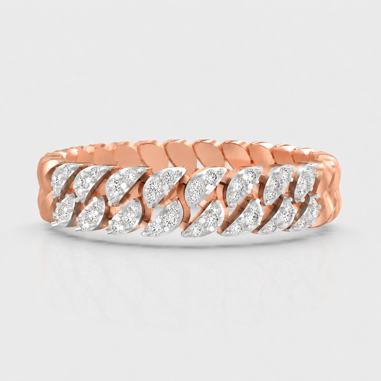 Cascading Leaf Diamond Band