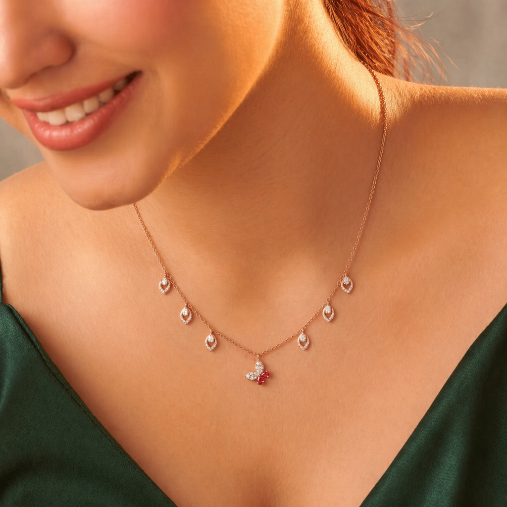 Butterfly Charm Necklace Set