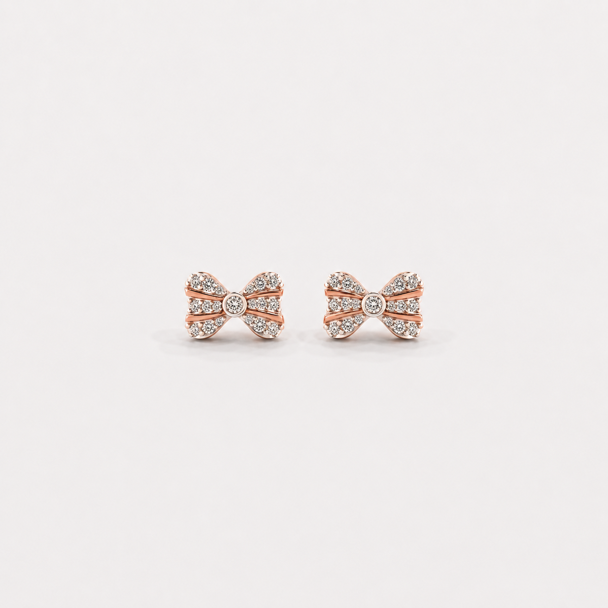 Twinkling Bow Diamond Studs