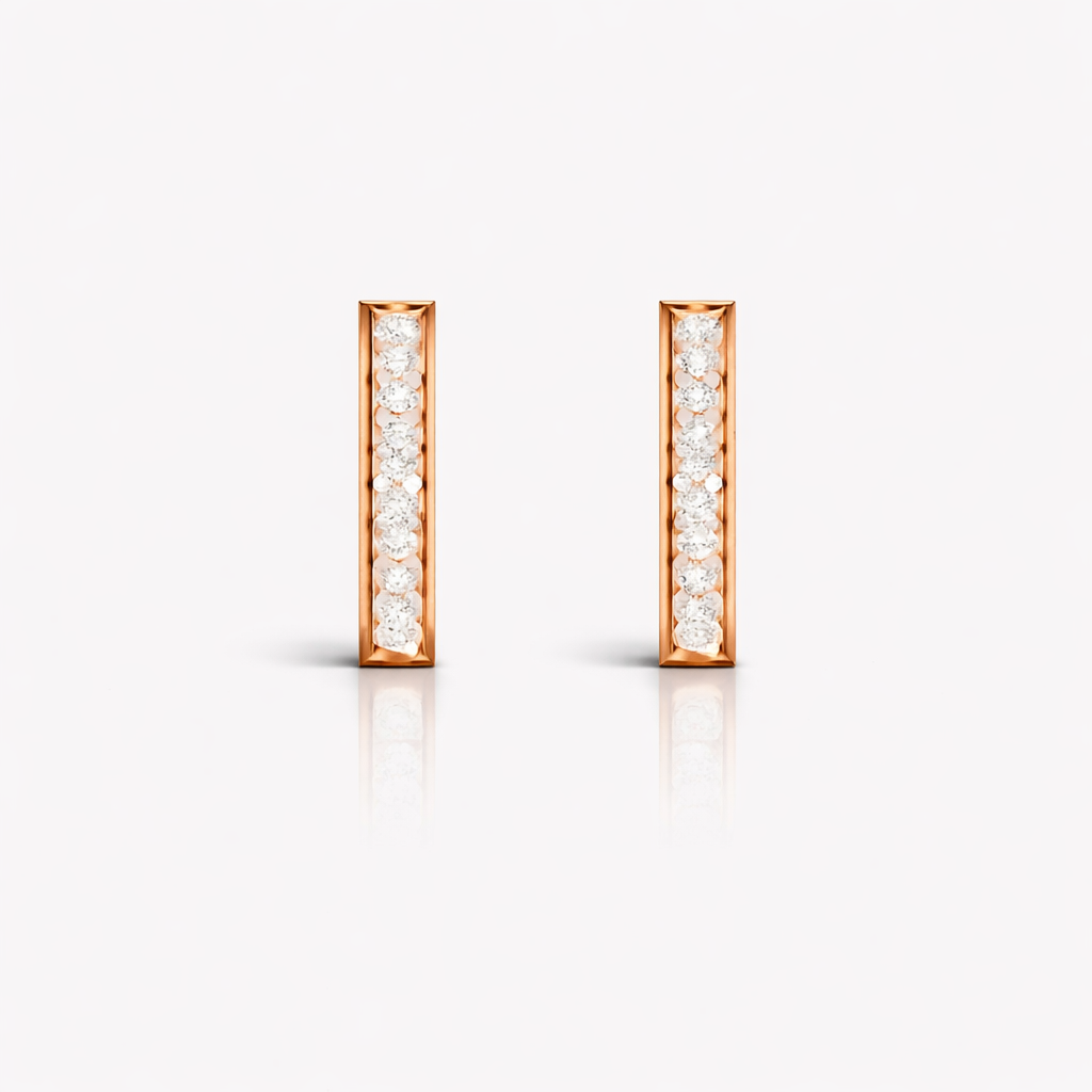 Linear Luxe Diamond Hoops