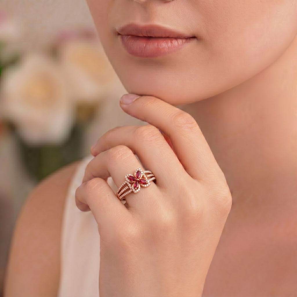 Royal Ruby Bloom Ring