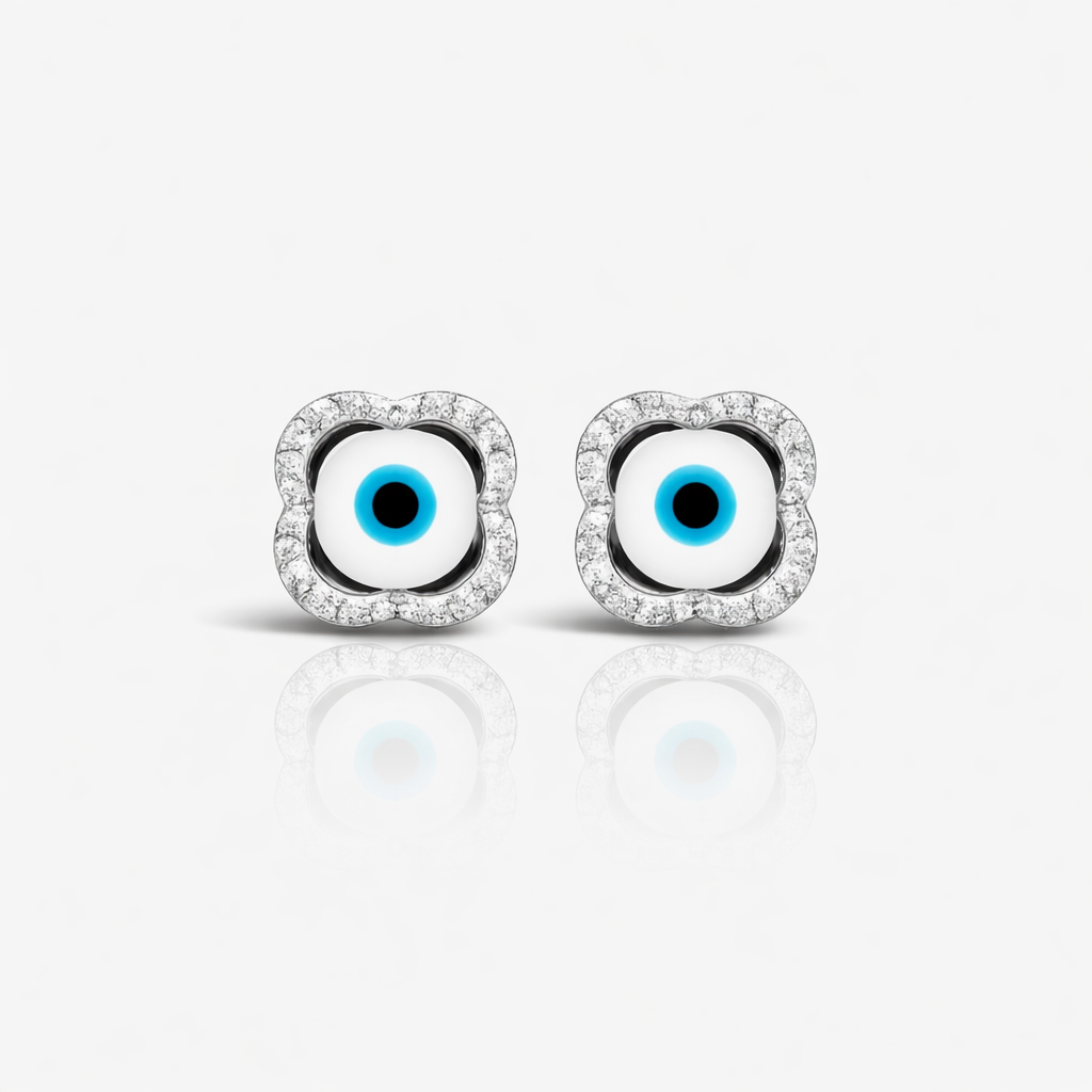 Evil Eye Blossom Diamond Studs
