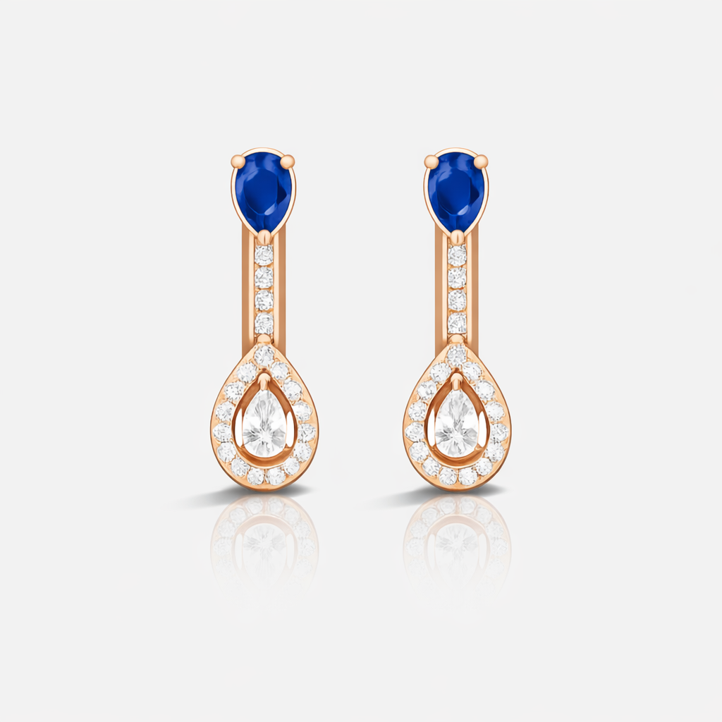 Sapphire Teardrop Elegance Earrings