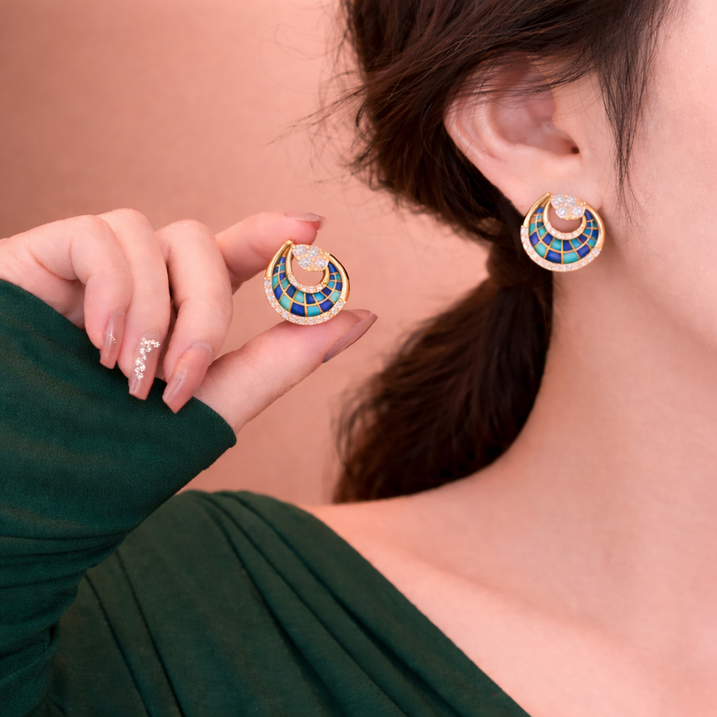 Azure Royale Swirl Earring