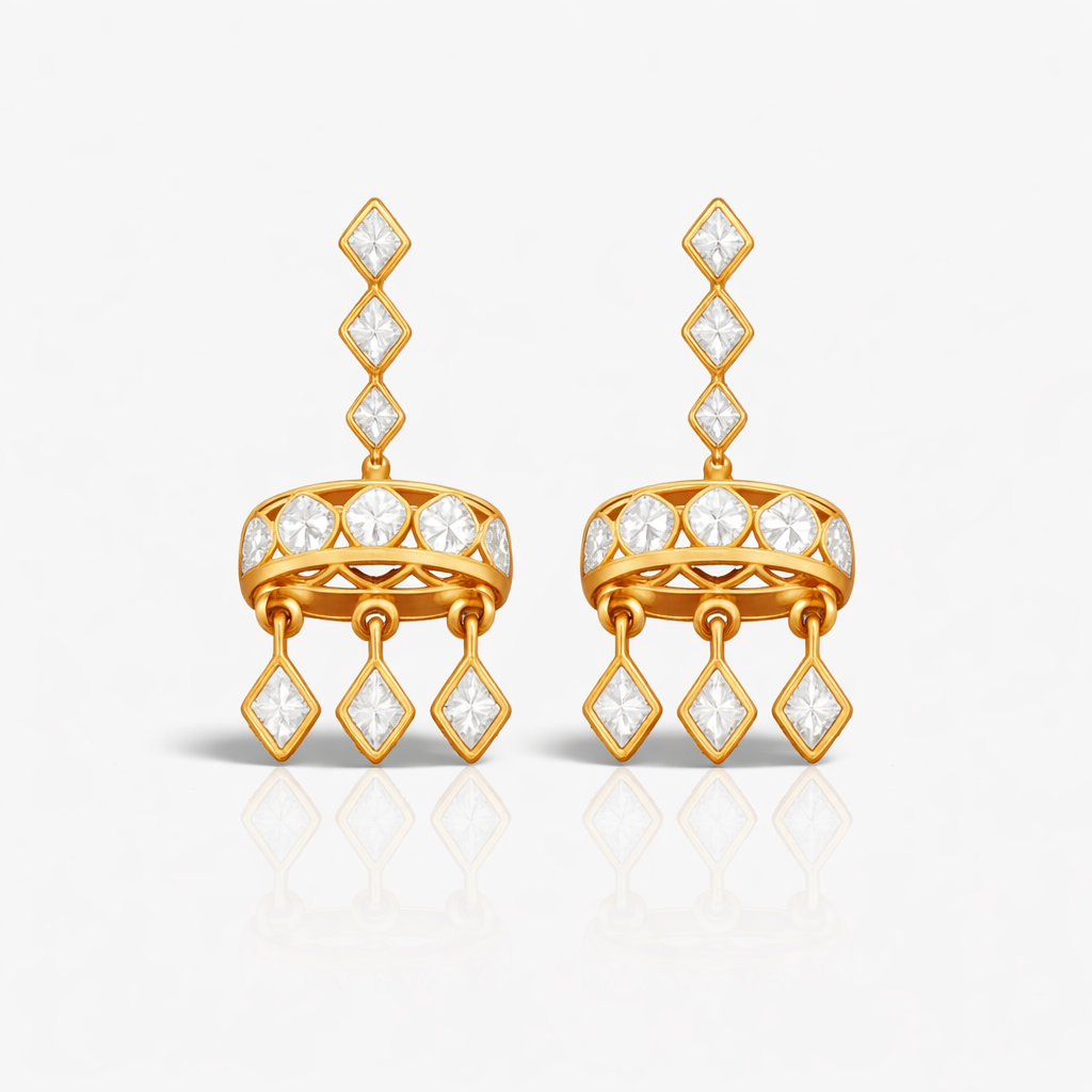 Rhombus Raga Diamond Drop Earrings